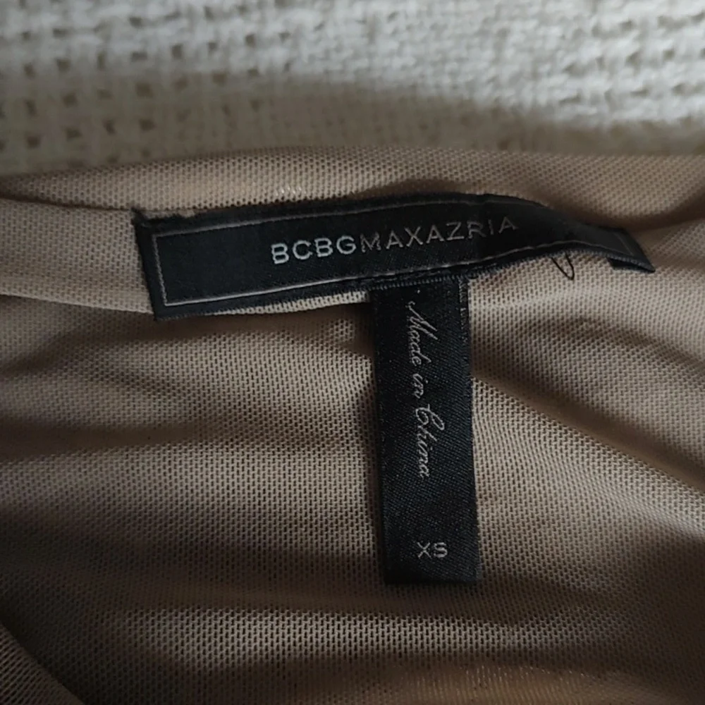 BCBG Maxazaria Fitted Mesh And Sequin Dress - Picture 9 of 9